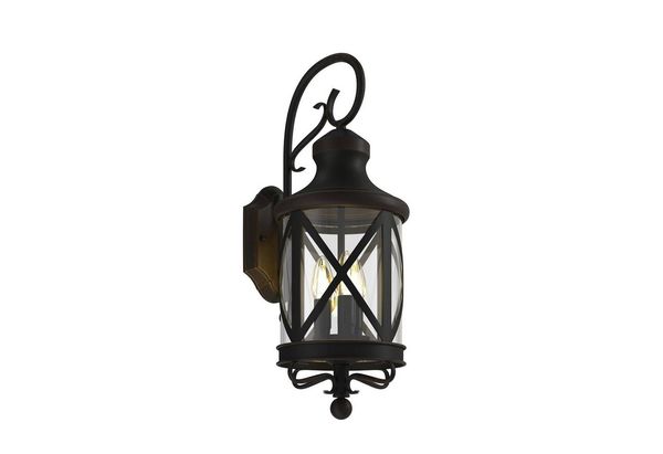 Lucande Außen-Wandleuchte Marcellino, Metall, Braun IP23, 3 x 40 W