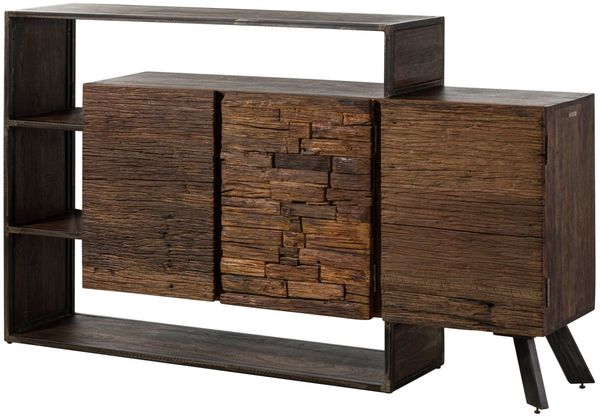 Sideboard CITY Akazie massiv grau Beleuchtung Wolf Möbel
