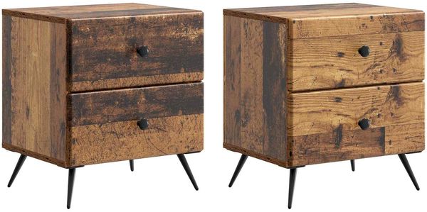 vidaXL Nachttisch 2 pcs Altholz 43 x 34,5 x 47,5 cm Holzwerkstoff 895462