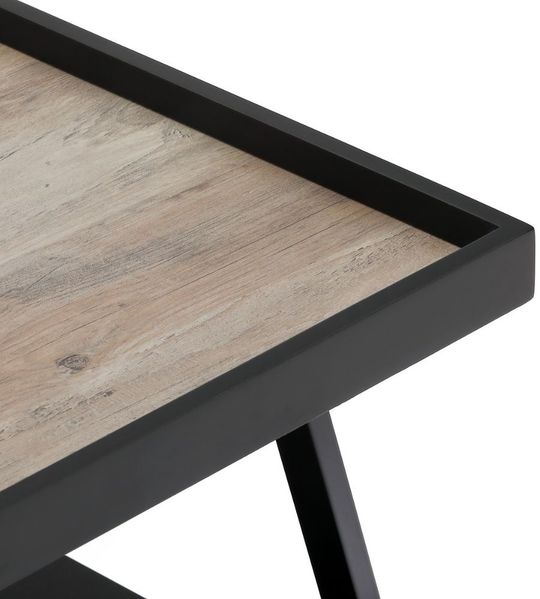 Moderner Couchtisch CUDA 70x70 cm Altholz-Look schwarzes Metallgestell Bild 4
