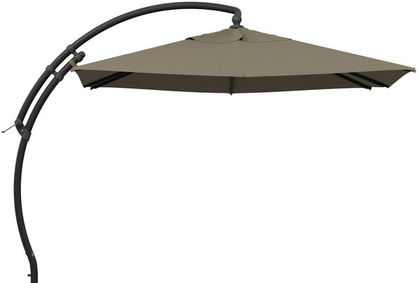 Sun Garden Easy Sun TM Ampelschirm 300 x 300 cm | quadratisch | Aluminium Anthrazit | 100% Olefin (ca. 190 g/m²) | 360° drehbar | Öffnung mit Kurbel | Bezug in Taupe B056