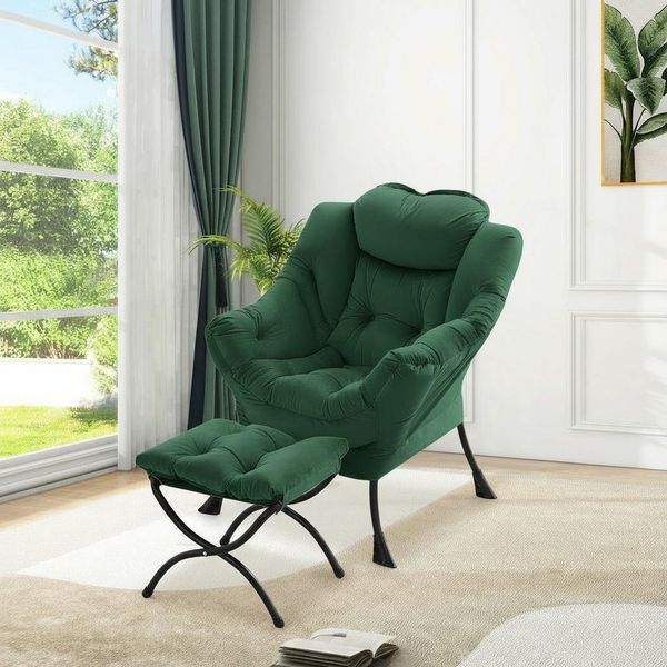 GarveeMore Ohrensessel Relaxsessel mit Hocker Ohrensessel Polstersessel Faulsesse