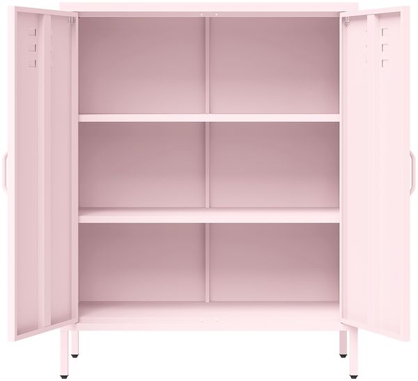 skølm 'Atria' Metallkommode, rosa, 100x38x80 cm, Metallschrank mit 3 Fächern Bild 9