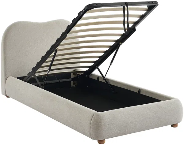 Vente-unique - VANARI Bett Stoff Beige - B 214 cm x H 95 cm x L 111 cm Bild 6