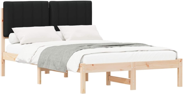 vidaXL Bettgestell mit gepolstertem Kopfteil Schwarz 120 x 190 cm 878066