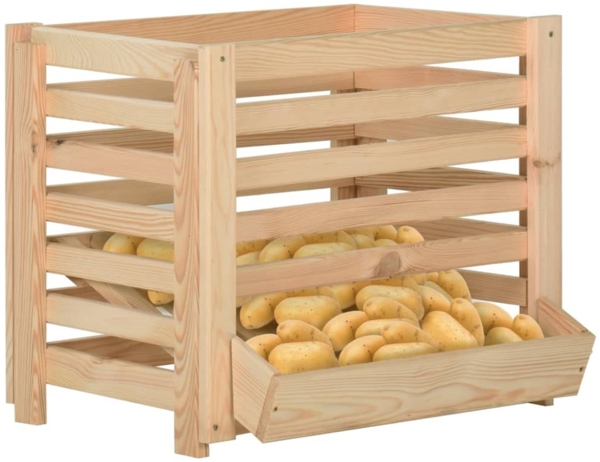 vidaXL Kartoffelkiste 60x40x50 cm Massivholz Kiefer 327328