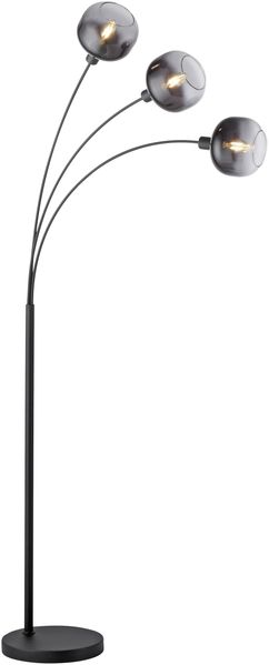 JUST LIGHT 15422-18 ZEA Stehleuchte 3-flammig schwarz rauchglas