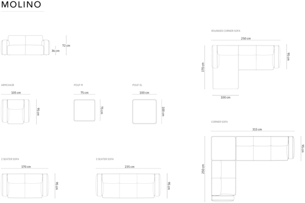 Micadoni Sofa Molino 2-Sitzer Boucle Dunkelblau Bild 7