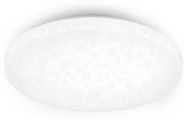 BRILONER - LED Deckenlampe mit Sternendekor, LED Deckenleuchte Bad IP44, gelochtes Dekor, neutralweißes Licht, Ø400 mm, Weiß