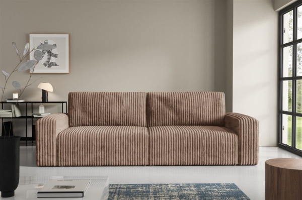 Sofa 3-Sitzer mit Schlaffunktion NATALIA in Stoff Tilia Beige Bild 1