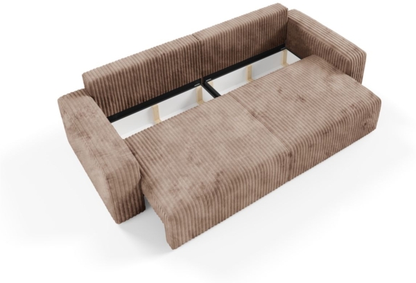 Sofa 3-Sitzer mit Schlaffunktion NATALIA in Stoff Tilia Beige Bild 4