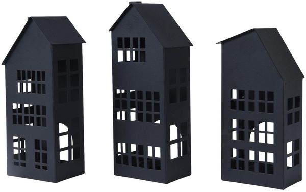 Kaemingk Teelichhalter Haus aus Eisen schwarz