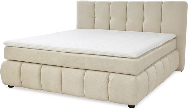 Jockenhöfer 'Cora' Boxspringbett, 180x200 cm, Flachgewebe Beige