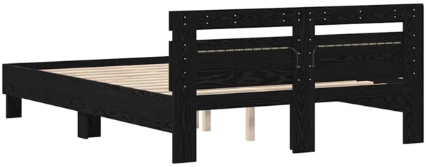 vidaXL Bettgestell Schwarz Eichen-Optik 140 x 200 cm Holzwerkstoff 3333947 Bild 8