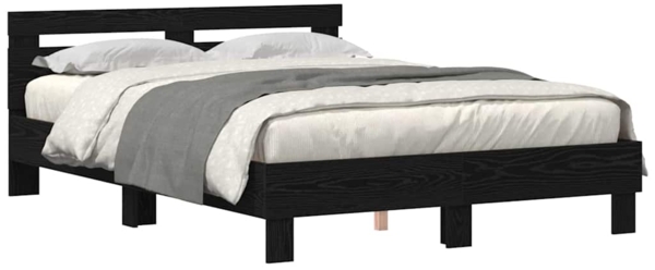 vidaXL Bettgestell Schwarz Eichen-Optik 140 x 200 cm Holzwerkstoff 3333947 Bild 2