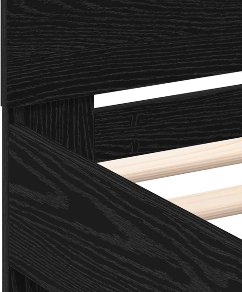 vidaXL Bettgestell Schwarz Eichen-Optik 140 x 200 cm Holzwerkstoff 3333947 Bild 9