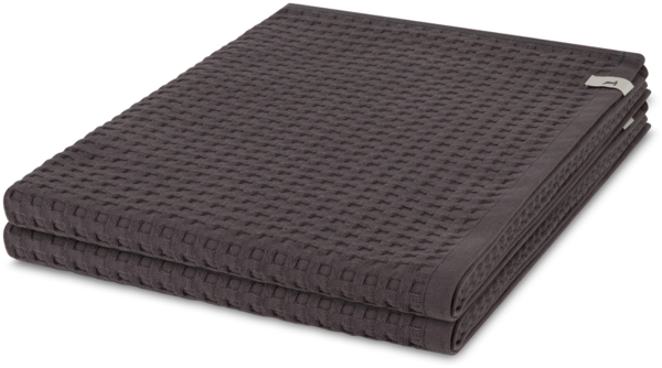 Möve Piquee 2 tlg. Frottier-Set - 2 X Duschtuch (70 X 140cm) - 350 - Graphite