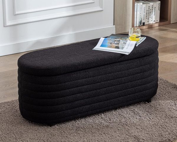 WAHSON OFFICE CHAIRS Sitzhocker Teddystoff Sitzbank mit Stauraum, Moderner Fußbank