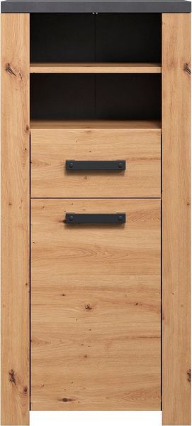 Home affaire Midischrank Ambres (1-St) Badschrank in matter Echtholzoptik - Maße (B/T/H) 53/35/118 cm