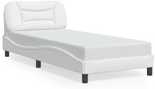 Einzelbettgestell Design für Erwachsene ohne Matratze Weiß 90x190 cm Kunstleder d5144e