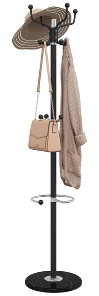 vidaXL Garderobenständer mit Schirmhalter Schwarz 180 cm Eisen 377101