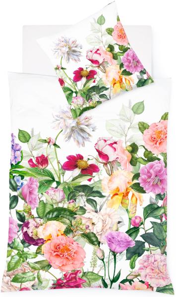 Fleuresse Mako-Satin Bettwäsche 155x220 Rosen Blütenmeer Sommer bunt 114273-09