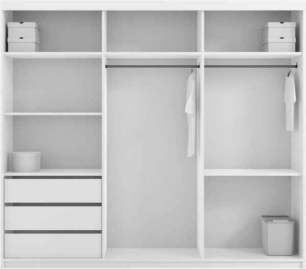 Bettso 'TIARA' Schiebetürenschrank, Holzwerkstoff Grün, 216x62x250cm