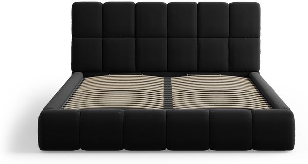 Micadoni Stauraumbett mit Kopfteil Bellis Samtstoff Bluvel Schwarz 200x200 Bild 3