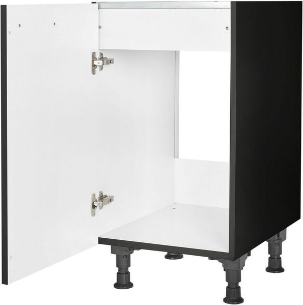 nobilia® Spülenschrank "Touch", Ausrichtung wählbar, vormontiert, in den Breiten 45 und 60 cm, mit höhenverstellbaren Sockelfüßen