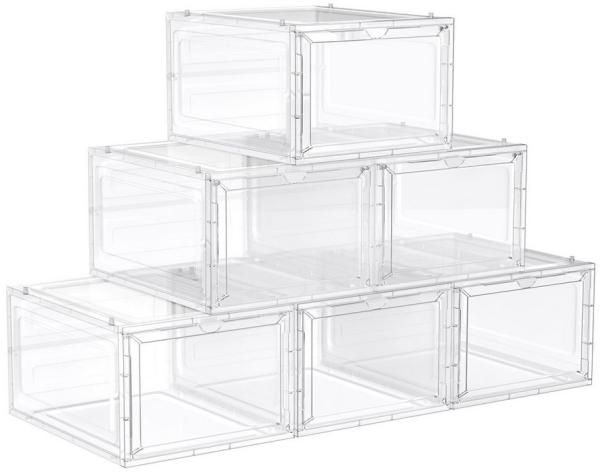 Songmics Schuhbox Schuh-Organizer (6 St), aus Kunststoff, durchsichtig