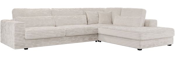 Freistehendes Ecksofa mit lose Kissen, L-form - SAVONA - rechts - Beige Cord Bild 4