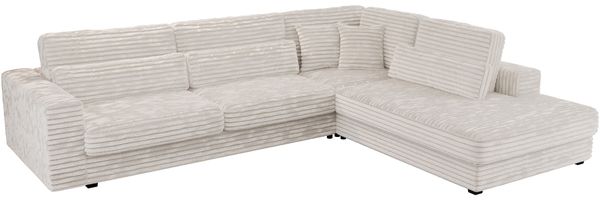 Freistehendes Ecksofa mit lose Kissen, L-form - SAVONA - rechts - Beige Cord Bild 6