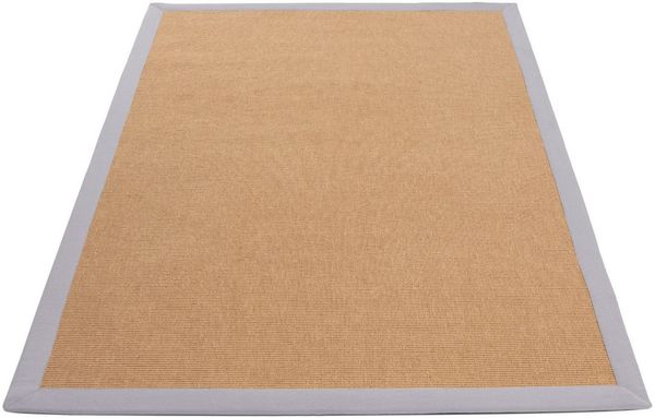 carpetfine Sisalteppich Sisal, auch als Läufer erhältlich, rechteckig, Höhe: 5 mm, mit farbiger Bordüre, Anti Rutsch Rückseite, viele Größen, Wohnzimmer