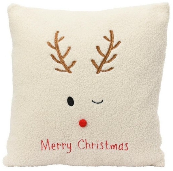 Kaemingk Dekokissen DASH, 45x45 cm, Weiß, Rot, Braun, Polyester, Kissenhülle mit Füllung, 1 Stück Bild 2