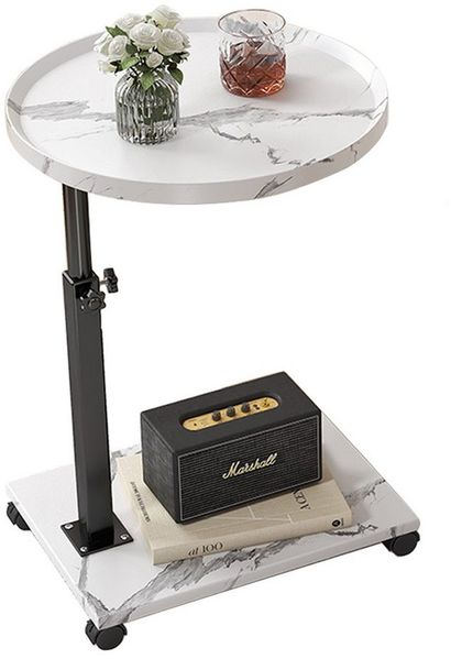 TUWENA Beistelltisch Beistelltisch C-Form Höhenverstellbar mit Rollen, Couchtisch 45-80 cm, Mobiler Beistelltisch für Sofa Bett, Schlafzimmer Wohnzimmer Balkon