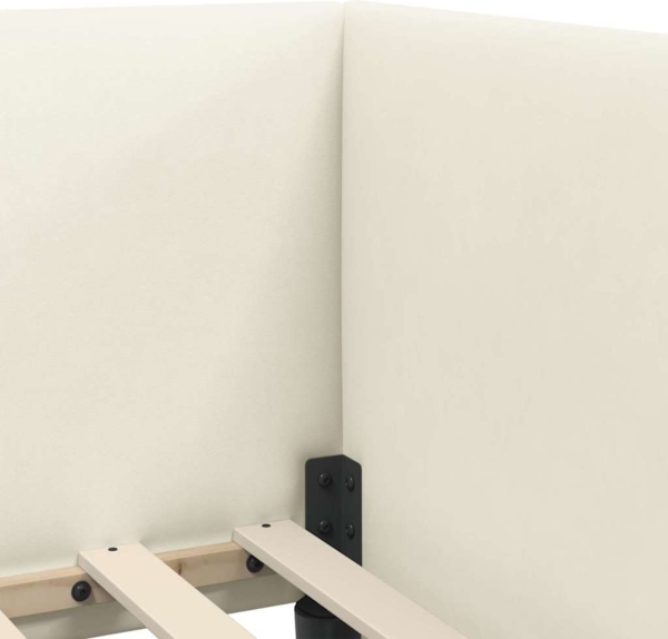 vidaXL Eckbettgestell mit Kopfteil Creme 90x190 cm Stoff 42016643 Bild 7