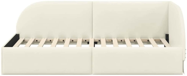 vidaXL Eckbettgestell mit Kopfteil Creme 90x190 cm Stoff 42016643 Bild 4