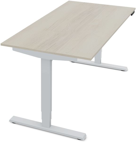 ASSMANN Elektrisch höhenverstellbarer Schreibtisch Y-Line 160x80cm Eiche Polar Weißaluminium Metall Holz Melaminoberfläche Bild 10