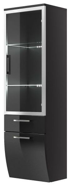Badezimmer Hochschrank Rima Anthrazit Hochglanz 40x135 cm