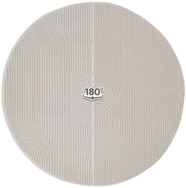 Sehrazat Teppich Moda 1100, rund, Höhe: 10 mm, Kurzflorteppich mit dezentem Glanz, hochwertige Verarbeitung