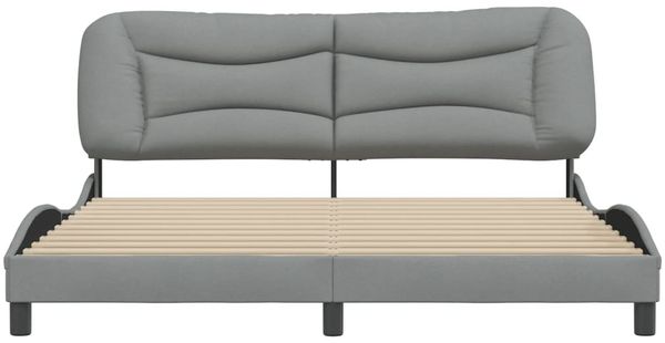 vidaXL Bettgestell ohne Matratze "Hvar" Hellgrau 180x200 cm Stoff 3207786 Bild 4