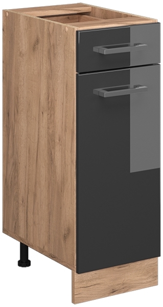 Vicco Küchenschrank Küchenzeile R-Line, Anthrazit Hochglanz, Schubunterschrank 30 cm, ohne AP