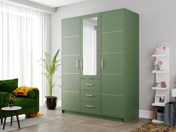 Beautysofa Kleiderschrank Kleiderschrank mit Spiegel BALID D3