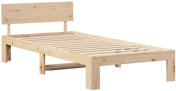 vidaXL Bettrahmen mit Kopfteil Natur 80 x 200 cm Massives Kiefernholz 872671 Bild 4