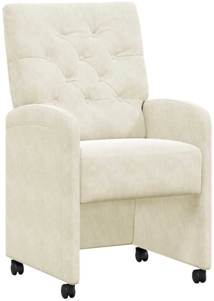 vidaXL Esszimmerstühle mit Rollen 2 pcs Creme 58 x 67 x 97 cm Samt 42017873