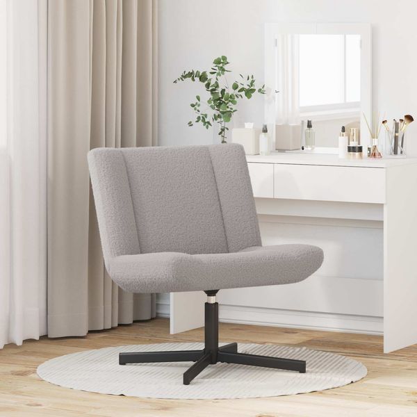 vidaXL Drehstuhl Hellgrau 63 x 75 x 76 cm Schafsleder 42007334