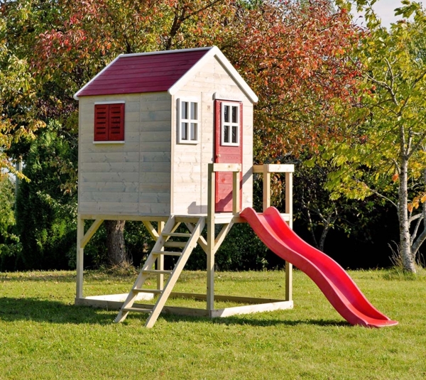 Wendi Toys Holz Stelzenhaus Tiger | mit Rutsche |