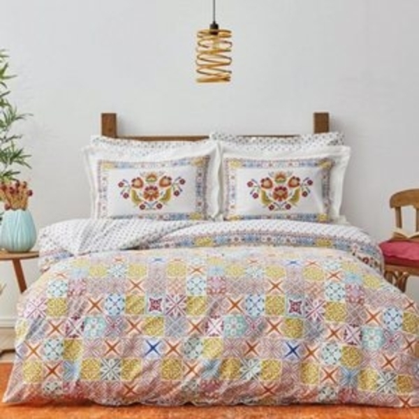 Karaca Bettwäsche Karaca Home Lumina Doppelbettbezug Set Gelb %100 Baumwolle Bild 6