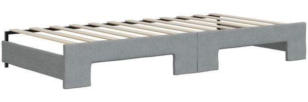 vidaXL Tagesbett Ausziehbar mit Schubladen Hellgrau 90x200 cm Stoff 3197480 Bild 5