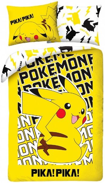 Pokémon Bettwäsche Set aus Baumwolle Bettdeckenbezug 140 × 200 cm mit 70 × 90 cm Kissenbezug